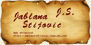Jablana Stijović vizit kartica